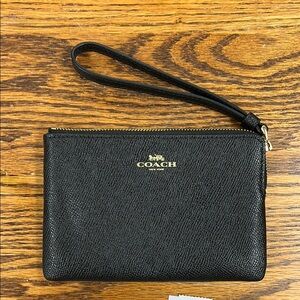 Coach Black Leather Wristlet
